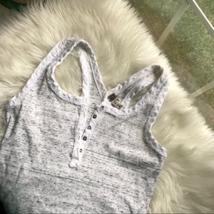 Free People marked raw edge Henley tank